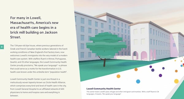 interactive map of Lowell in healthcare pillar