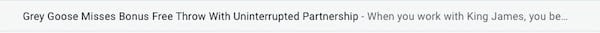 name drop and unfinished story in subject line