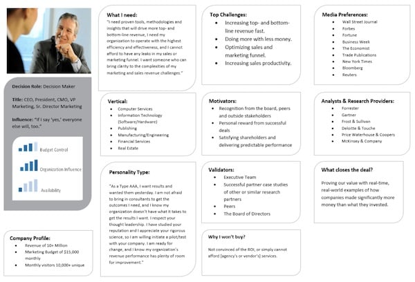 Buyer persona of CEO