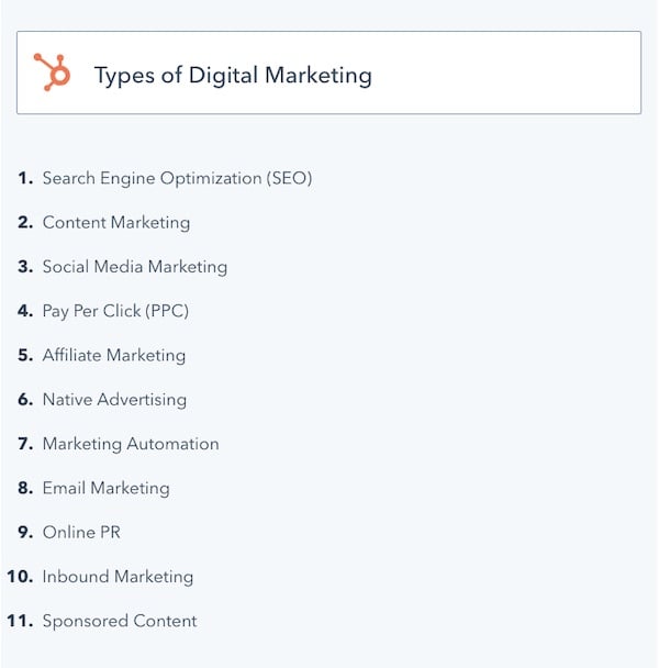 types of digital marketing