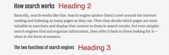 nested headings