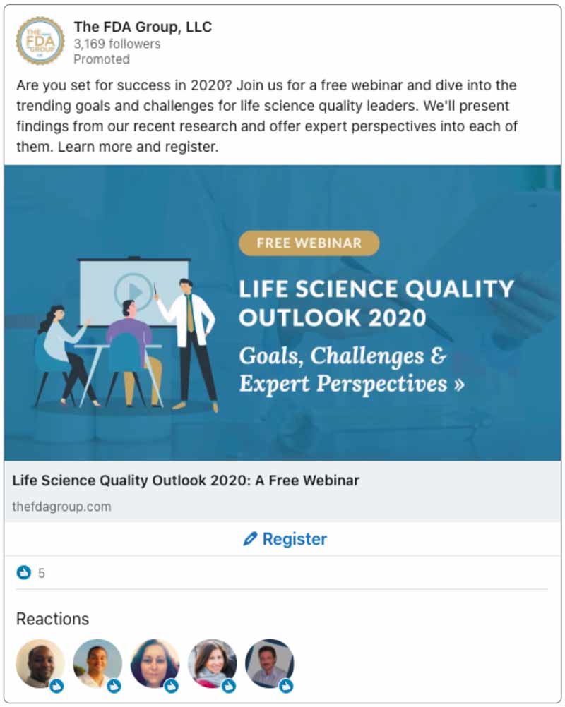 linkedin webinar post