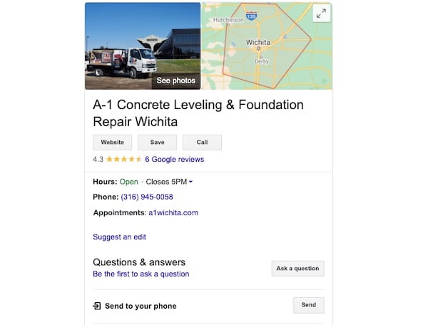 A1 concrete leveling Wichita business profile 