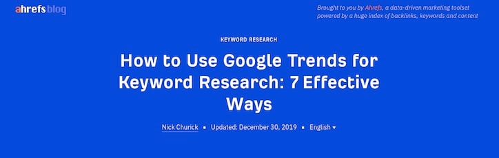 ahrefs keyword research post