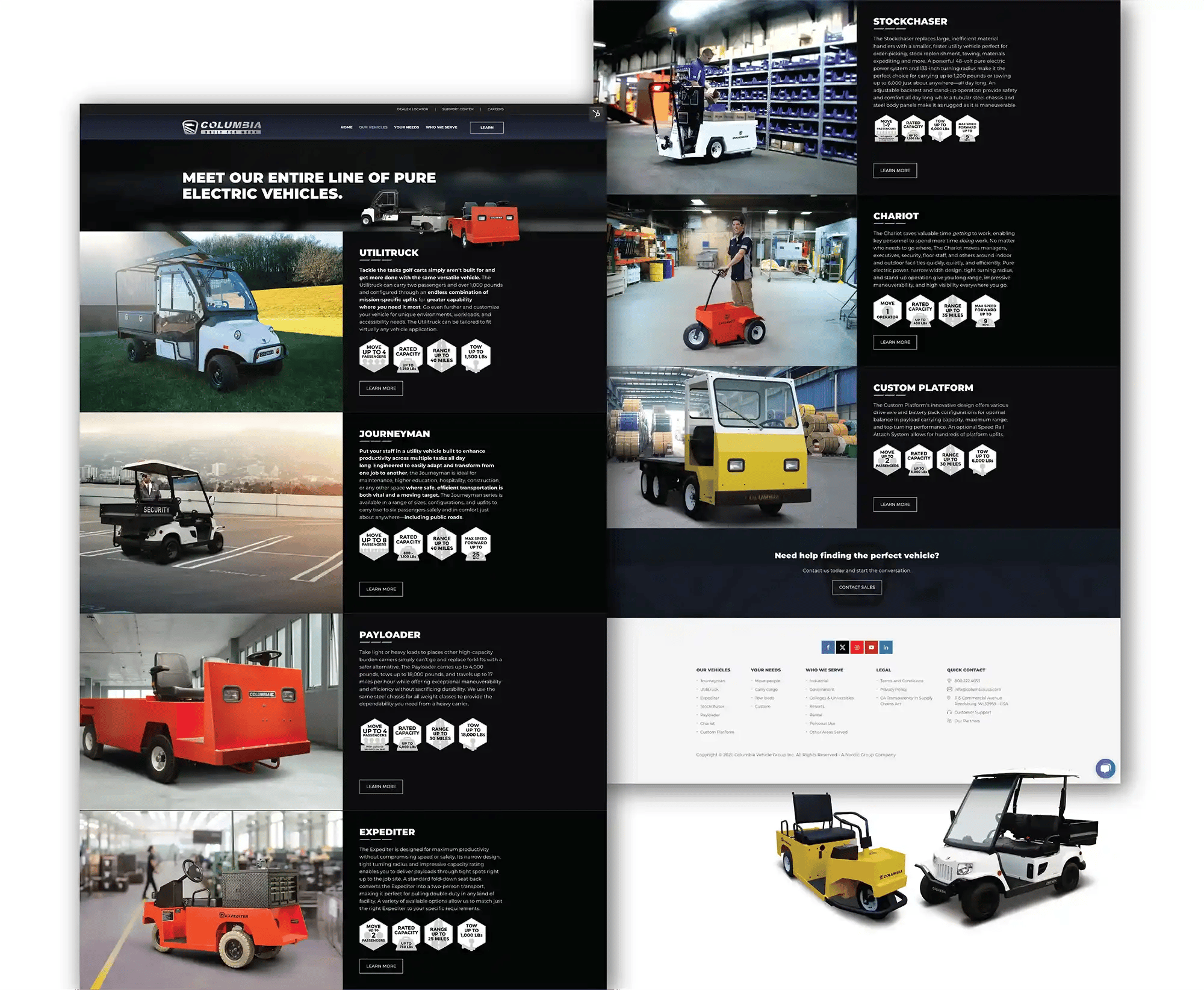 columbia vehicles page