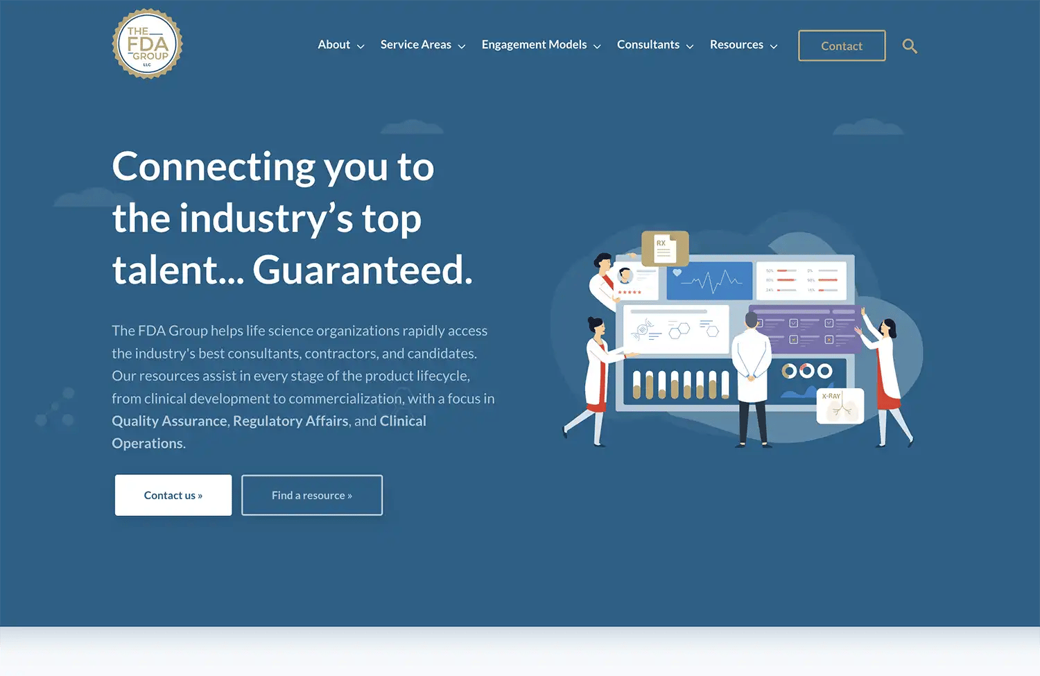 the fda group homepage screenshot