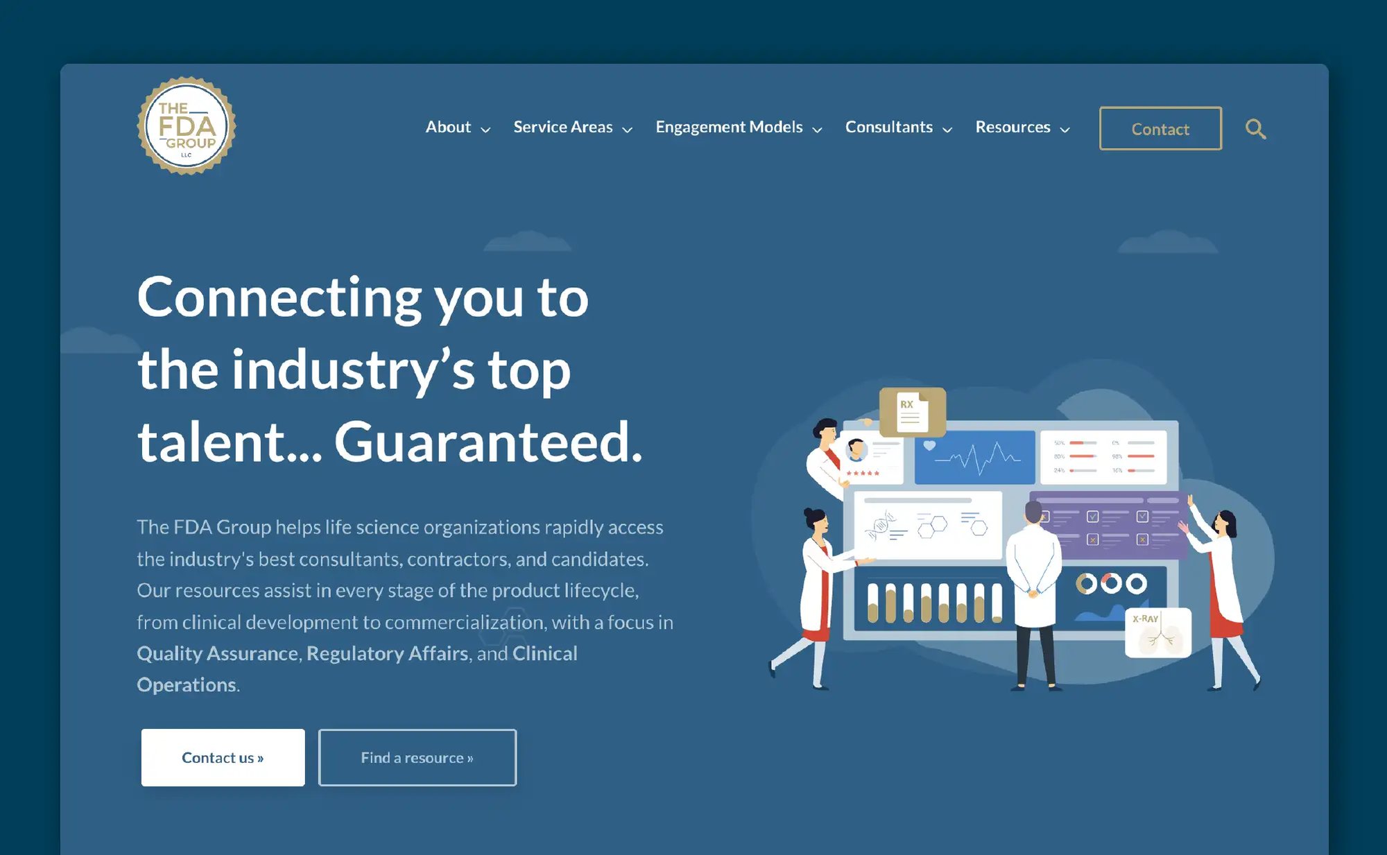 the fda group homepage screenshot