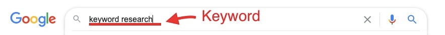 keyword in Google search bar