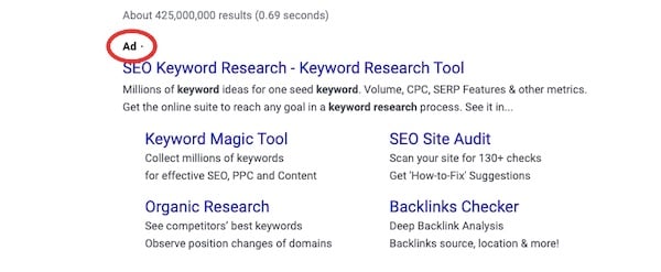 seo keyword research search ad