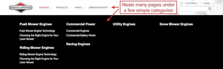 simple navigation drop down menu