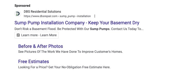 sump pump ad