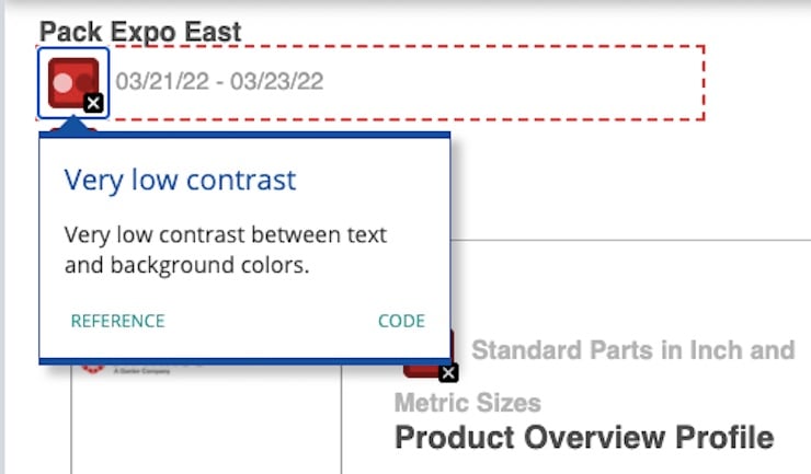 low contrast warning in wave tool