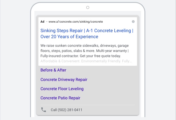 PPC ad on phone PPC ad on phone